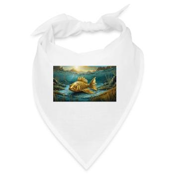 Wortspiel mehrdeutiger Ausdruck - Goldfisch - Bandana - Weiß - Vorne