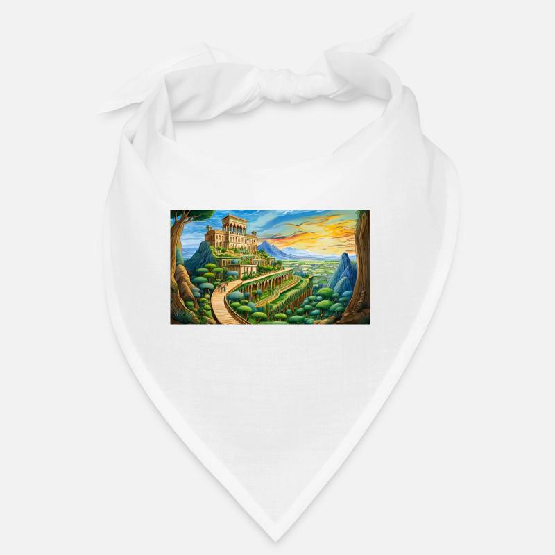 wunderschöne mythische Orte – die Hängenden Gärten - Bandana - Weiß