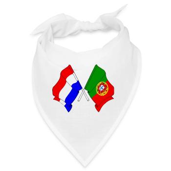 Flagge der Niederlande und Flagge Portugals - Bandana - Weiß - Vorne