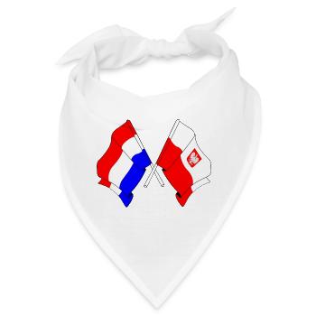 Flagge der Niederlande und Flagge Polen - Bandana - Weiß - Vorne