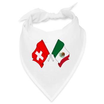 Flagge der Schweiz und Flagge Mexiko - Bandana - Weiß - Vorne