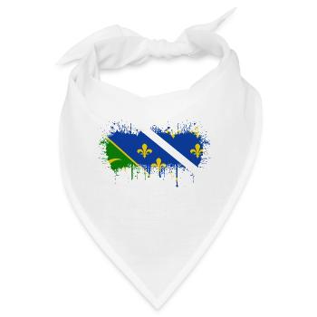 Bosnien, Herzegowina, Europa, Bosnien und Flagge Mostar - Bandana - Weiß - Vorne