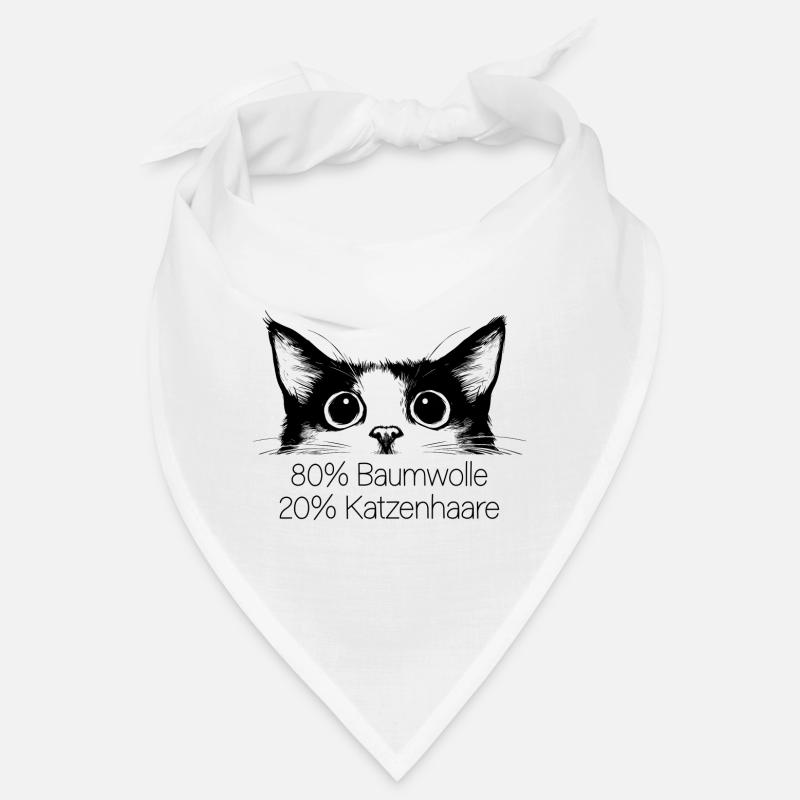 Chat 80% Coton 20% Poils de Chat Drôle de dicton Bandana