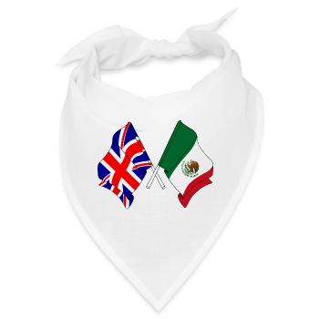 England-Flagge, Mexiko-Flagge - Bandana - Weiß - Vorne