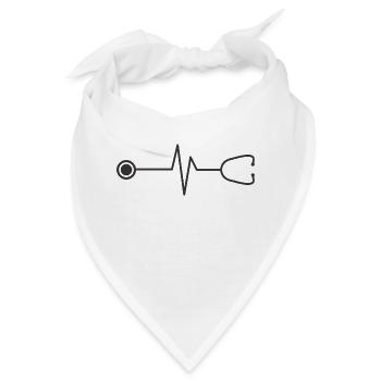 Herzschlag Doktor Arzt - Bandana - Weiß - Vorne
