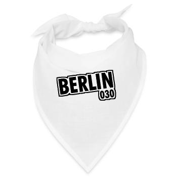 Berlin - 030 - Hauptstadt - Deutschland - Vorwahl - Bandana - Weiß - Vorne