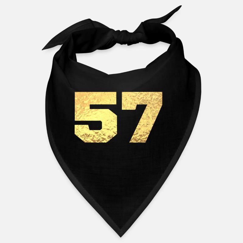 Numéro 57 paillettes doré - 57e anniversaire Bandana