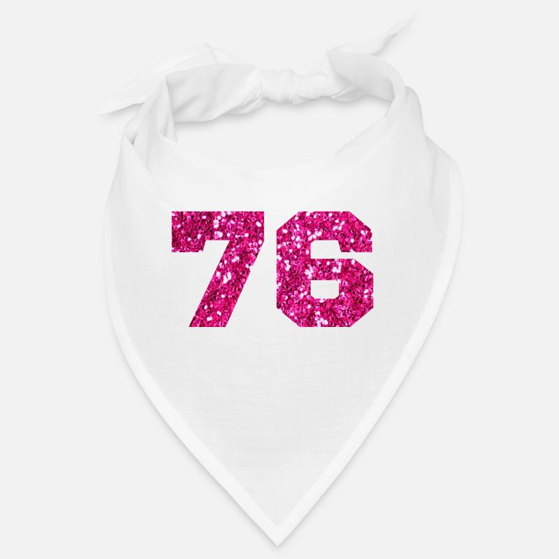 Numéro 76 paillettes rose - 76e anniversaire Bandana