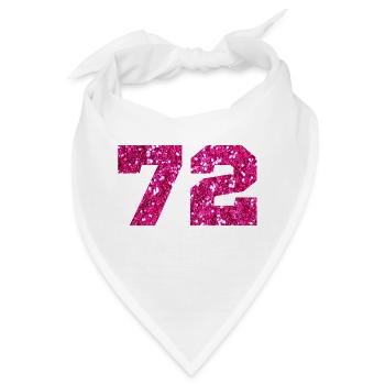 72 Pink Glitter - 72. Geburtstag - Bandana - Weiß - Vorne