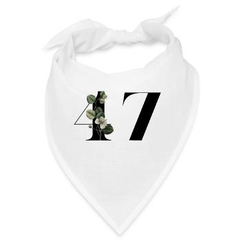 Nummer 47 Blumengrün - 47. Blumengeburtstag - Bandana - Weiß - Vorne