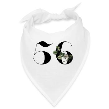 Nummer 56 Blumengrün - 56. Blumengeburtstag - Bandana - Weiß - Vorne