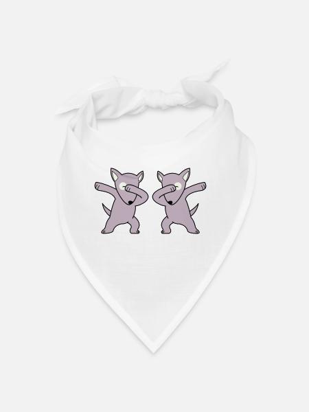 dog dabbing - Bandana - Weiß - Vorne
