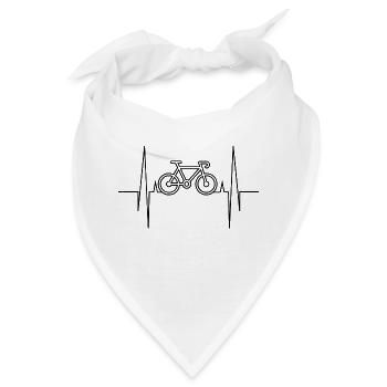 Herzschlag Fahrrad Cardio Puls Fahrrad - Bandana - Weiß - Vorne