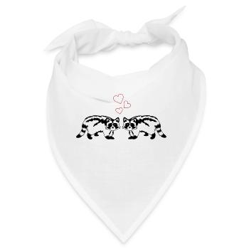 waschbären verliebt - Bandana - Weiß - Vorne