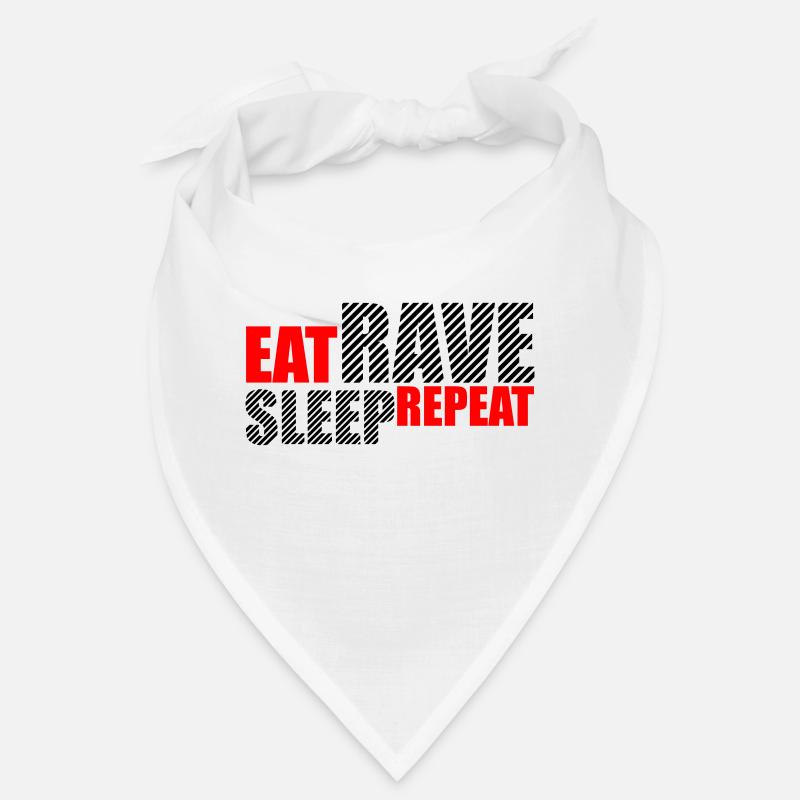 Eat Sleep Rave Repeat Essen Schlafen Raven Spruch Bandana