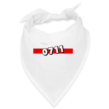 0711 Balken Stuttgart Vorwahl Telefon telefonieren - Bandana - Weiß - Vorne