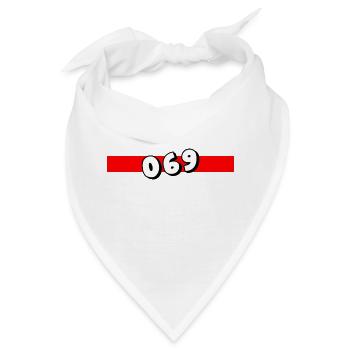069 - Frankfurt Vorwahl - Telefon - telefonieren - Bandana - Weiß - Vorne