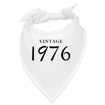 Jahrgang 1976 - Geschenkidee zum Geburtstag - Bandana - Weiß - Vorne