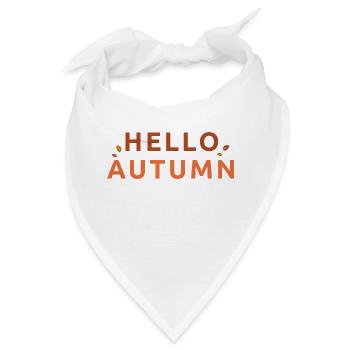 Schriftzug "hello autumn" - Bandana - Weiß - Vorne