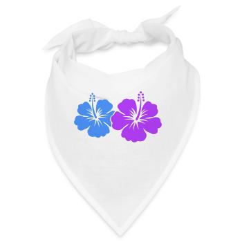 Hibiskus Blume - Bandana - Weiß - Vorne