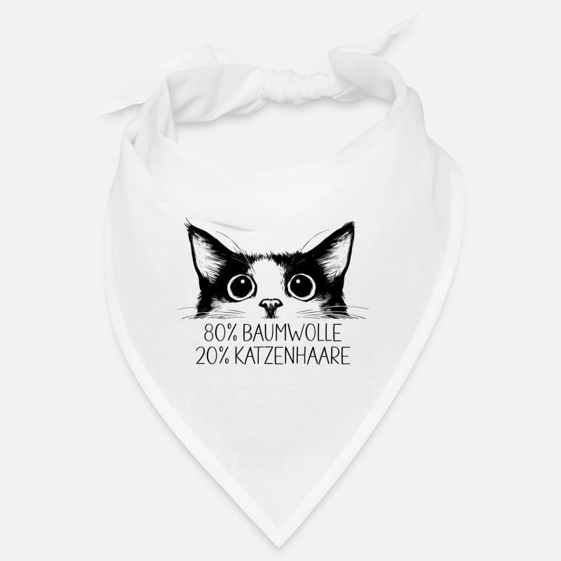 Chat 80% Coton 20% Poils de chat Drôle de dicton Bandana