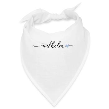 Wilhelm Name Kalligrafie Schrift - Bandana - Weiß - Vorne