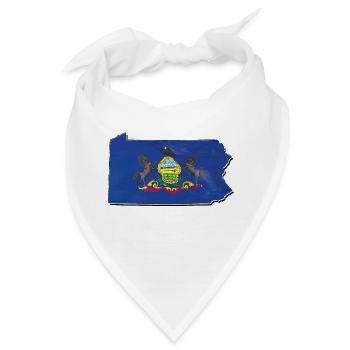 Pennsylvania Flagge in der Pennsylvania Landkarte - Bandana - Weiß - Vorne