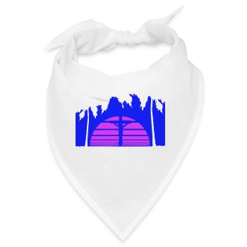 Jesus Christus Kreuz Sonne Sohn Gottes Palmen Cool - Bandana - Weiß - Vorne