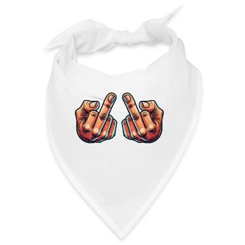 mittelfinger 2 - Bandana - Weiß - Vorne