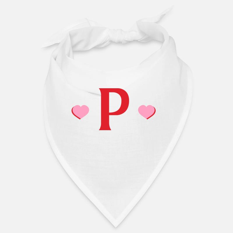 Lettre p cœurs rouges Bandana