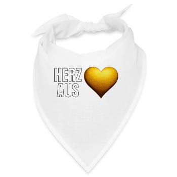 Goldener Schriftzug Herz aus Gold - Bandana - Weiß - Vorne
