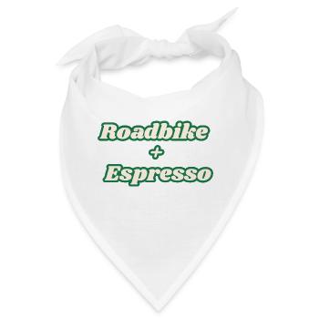 Roadbike + Espresso - Bandana - Weiß - Vorne