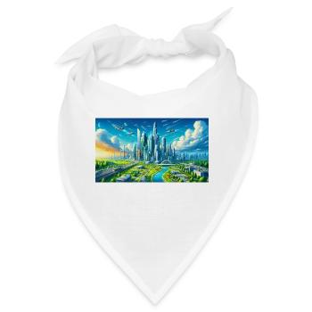 Futuristische Stadt - Bandana - Weiß - Vorne