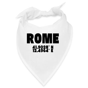 Rome - Design mit Koordinaten - Bandana - Weiß - Vorne