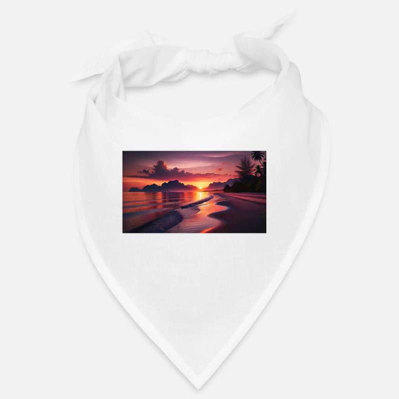 Beach and mountain sunset Bandana