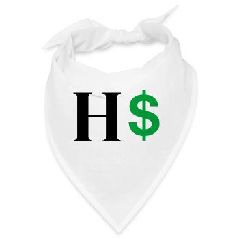 Buchstabe h Dollar - Bandana - Weiß - Vorne
