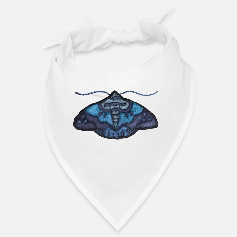 Blue moth – unique embroidered pattern Bandana