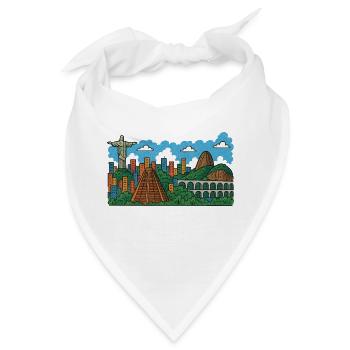 rio de janeiro stadt - Bandana - Weiß - Vorne