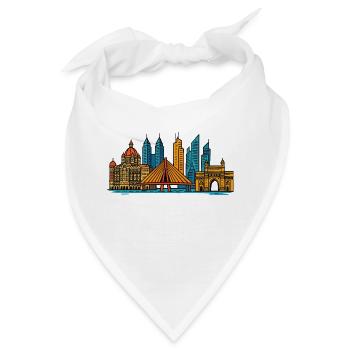 mumbai indien city - Bandana - Weiß - Vorne