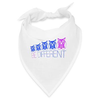 5 Be Different Eulen Vögel Freunde Reihe besonders - Bandana - Weiß - Vorne