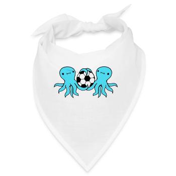2 Oktopus Team Freunde Fußball spielen Ball Sport - Bandana - Weiß - Vorne