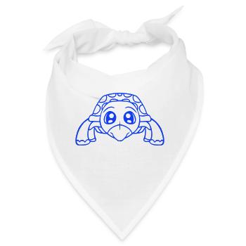 Schildkröte süß niedlich Kulleraugen kleines Kind - Bandana - Weiß - Vorne