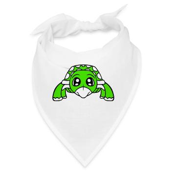 Schildkröte süß niedlich Kulleraugen kleines Kind - Bandana - Weiß - Vorne