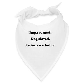 Neu übergeordnet. Geregelt. Unfickwithable - Bandana - Weiß - Vorne