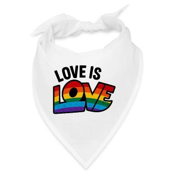 Liebe ist Regenbogen Vielfalt - Bandana - Weiß - Vorne