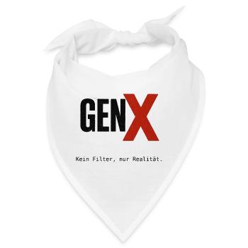 GenX Statement Motiv T-Shirt - Bandana - Weiß - Vorne
