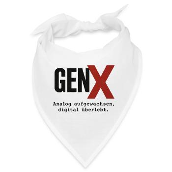 GenX Digital Retro Design - Bandana - Weiß - Vorne