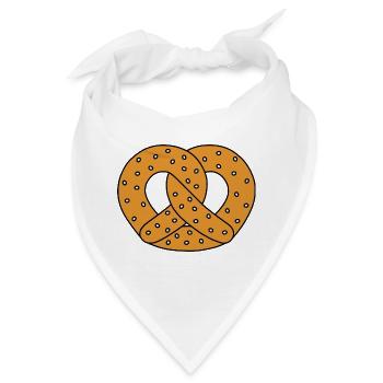 Brezel mit Sesam Illustration - Bandana - Weiß - Vorne