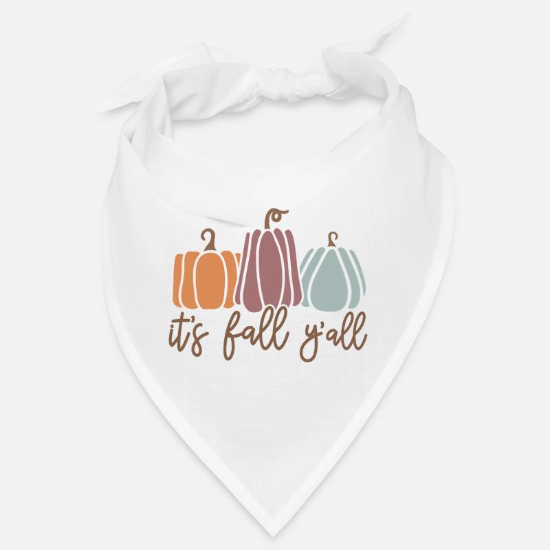 Pastel pumpkins with autumn text Organic design Bandana