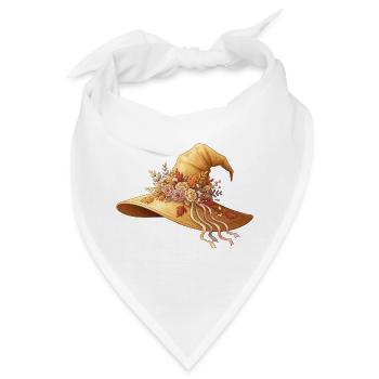 Herbstlicher Blumen-Hut - Bandana - Weiß - Vorne